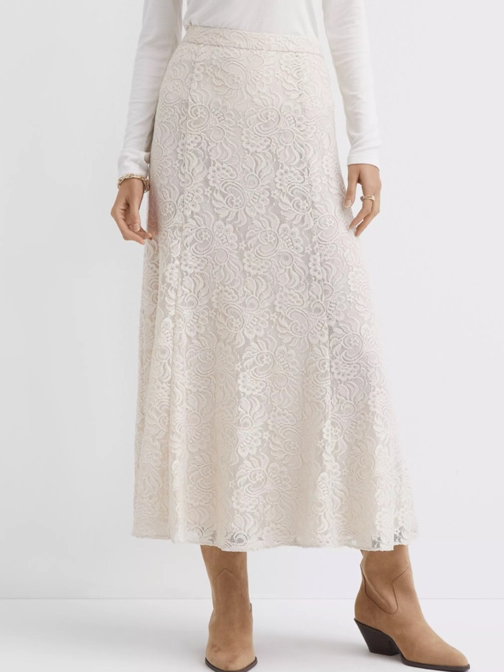 LOFT Floral Lace Maxi Skirt - Picture 3 of 12